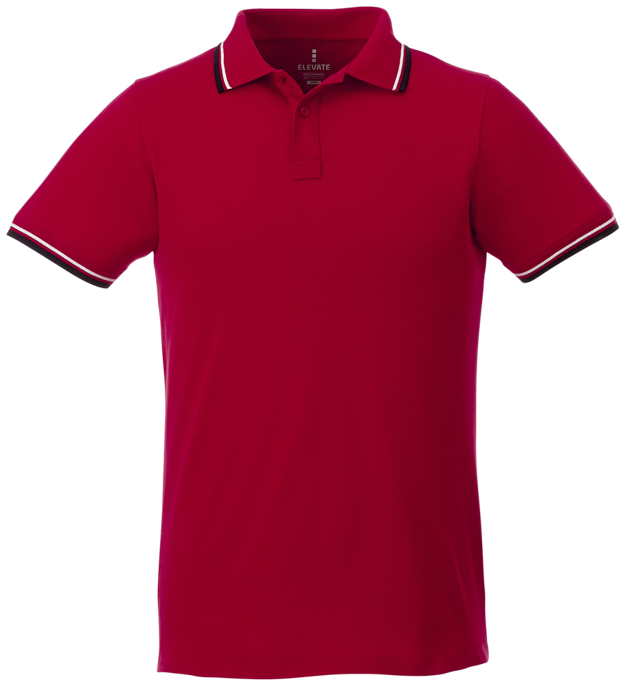 Fairfield Poloshirt mit weißem Rand für Herren