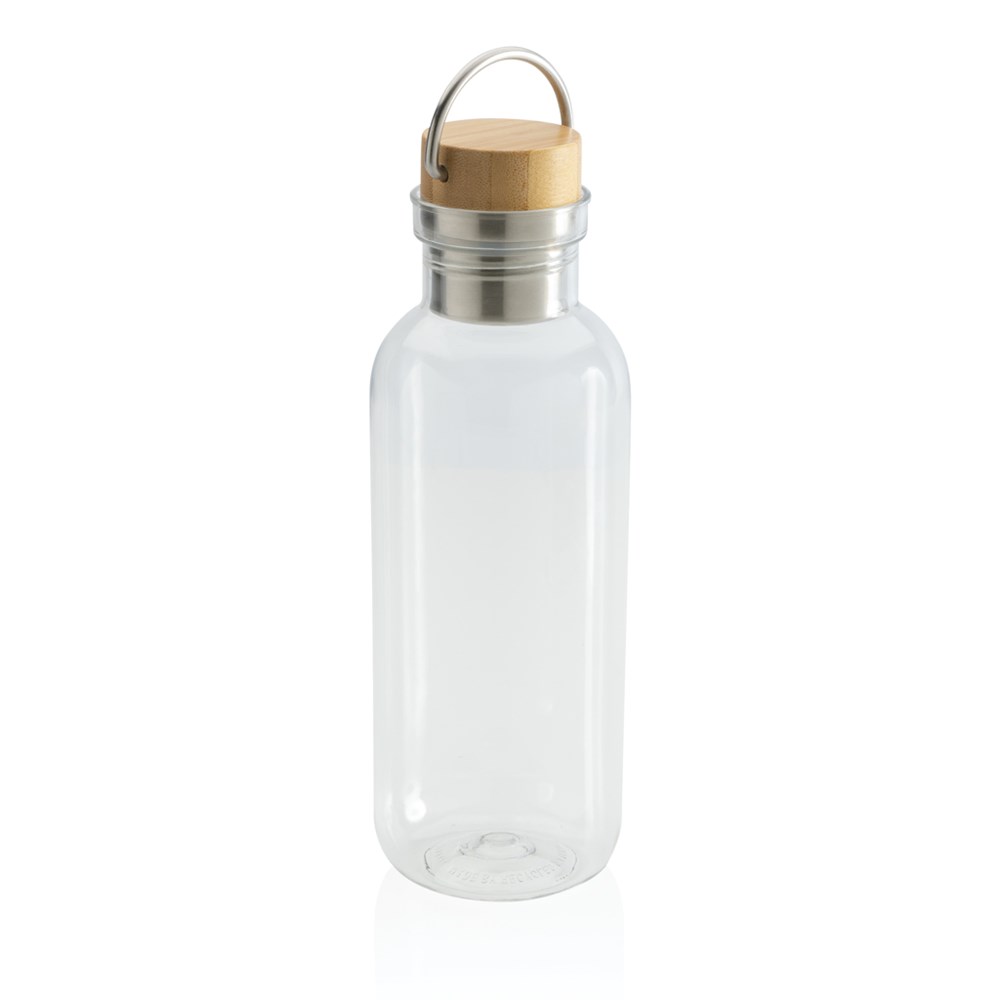 GRS rPET Flasche with Bambusdeckel und Griff