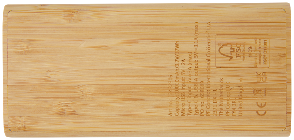 Tulda 10.000 mAh Powerbank aus Bambus