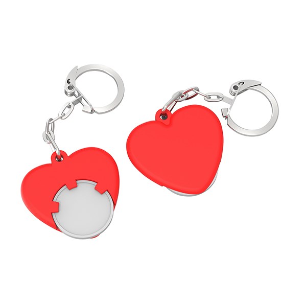 Chiphalter mit 1 €-Chip "Herz" mit Kette