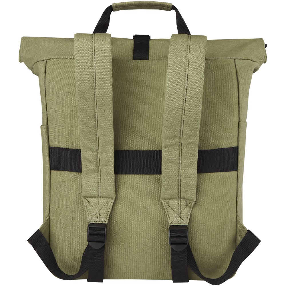 Joey 15" GRS Rolltop Laptop-Rucksack aus recyceltem Canvas 15 L