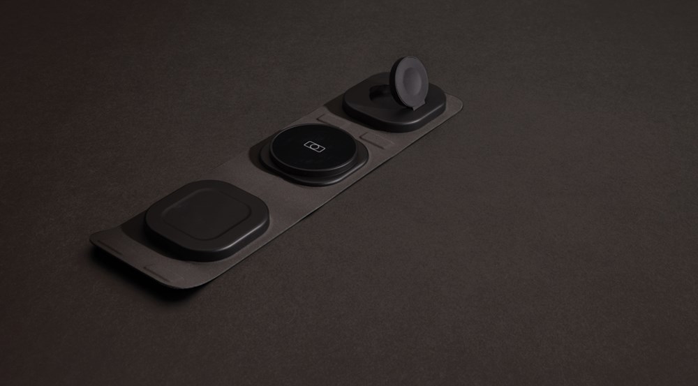 Swiss Peak 15W 3-in 1 Wireless-Reise-Charger aus RCS Plastik