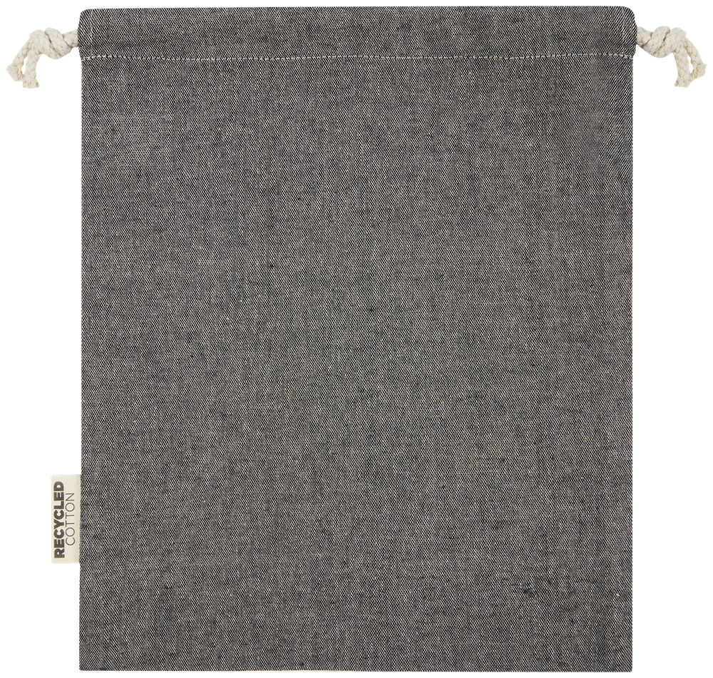 Pheebs 150 g/m² GRS Zuziehbeutel aus Recyclingbaumwolle mittel 1,5 l