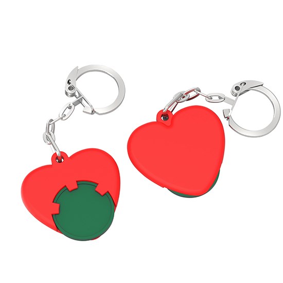 Chiphalter mit 1 €-Chip "Herz" mit Kette
