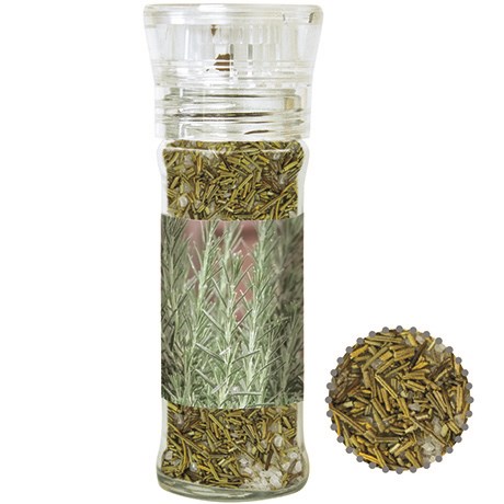 Gewürzmischung Rosmarin-Salz, ca. 65g, transparente Gewürzmühle