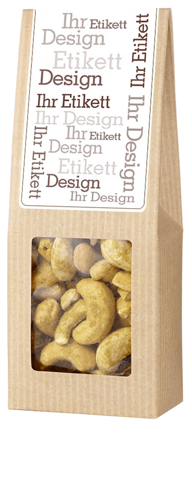 Cashewkerne geröstet mit Curry in der Faltschachtel
