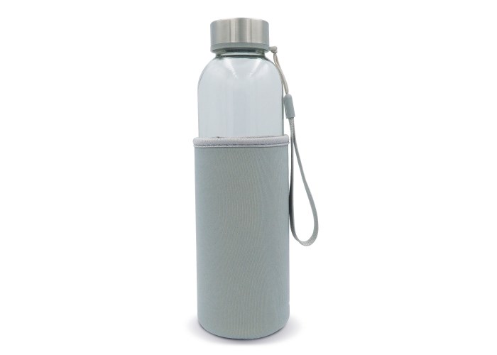 Trinkflasche aus Glas mit Neoprenhülle 500ml