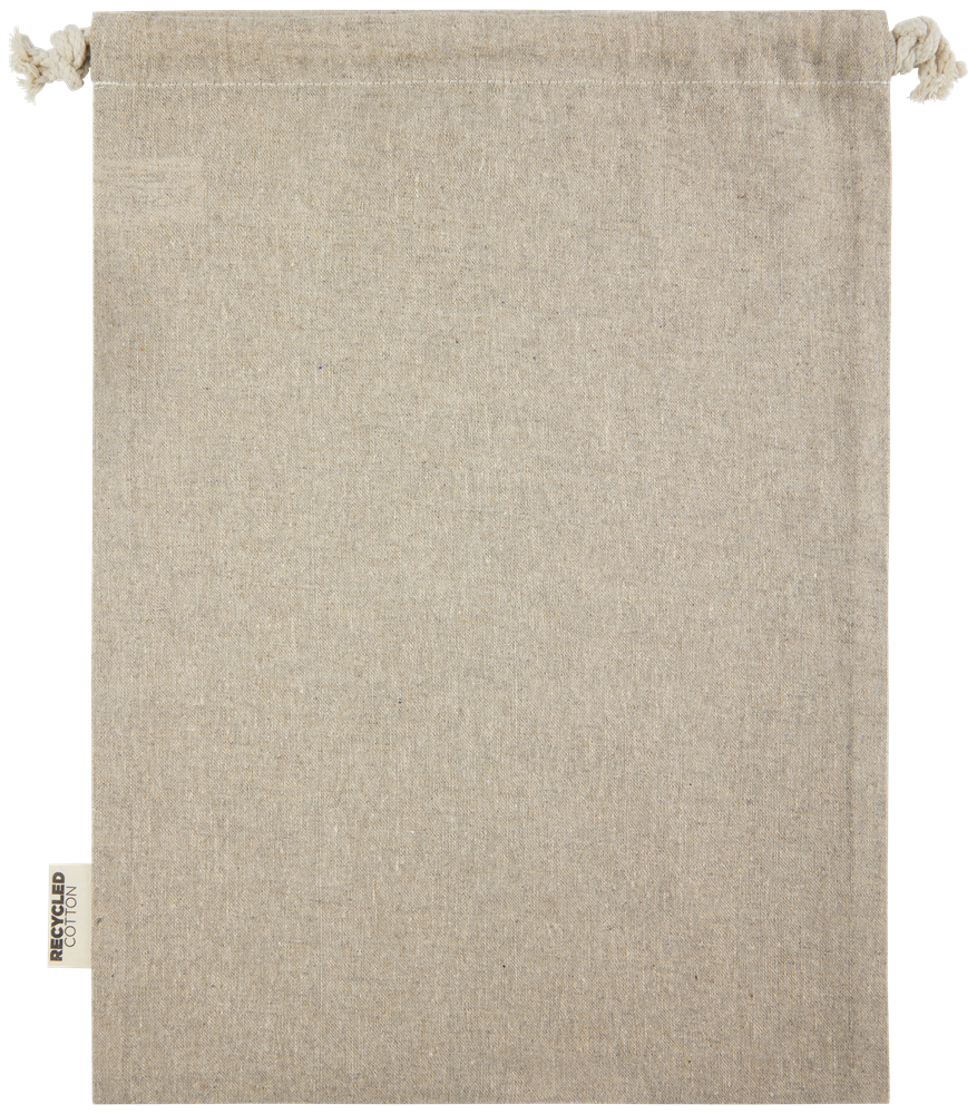 Pheebs 150 g/m² GRS Zuziehbeutel aus Recyclingbaumwolle groß 4 l