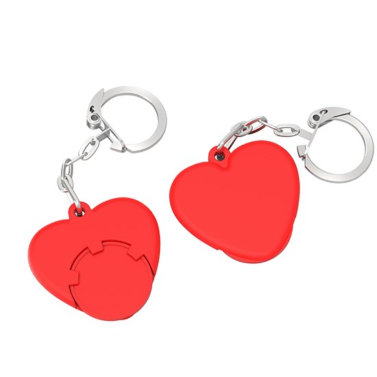Chiphalter mit 1 €-Chip "Herz" mit Kette