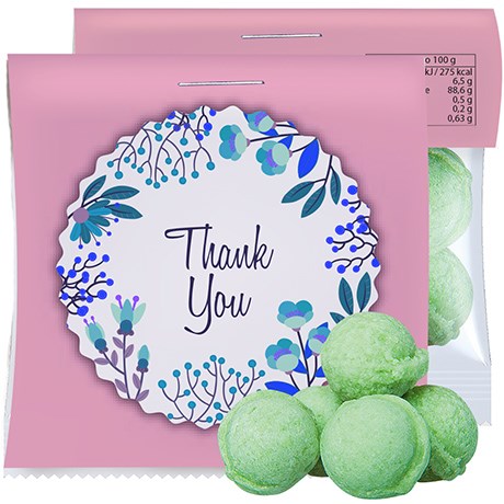 Waldmeister-Brause Bonbons, ca. 15g, Express Midi-Tüte mit Werbereiter