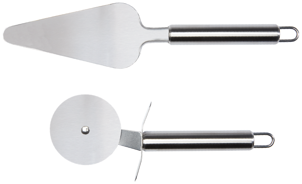 Ement Bambus Pizzaplatte mit Besteck