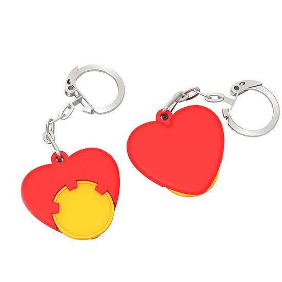 Chiphalter mit 1 €-Chip "Herz" mit Kette