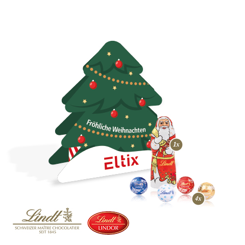 Präsent Tannenbaum mit Lindt Minis und Nikolaus
