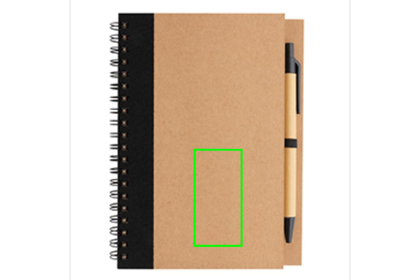 Kraft Spiral-Notizbuch mit Stift