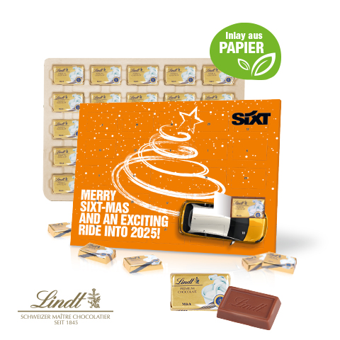 Wand-Adventskalender Lindt "Select Edition", Inlay aus Papier
