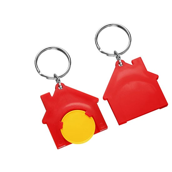 Chiphalter mit 1€-Chip Haus mit Schlüsselring