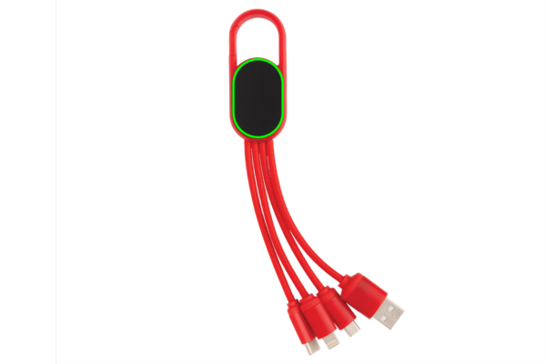 4-in-1 Kabel mit Karabiner-Clip