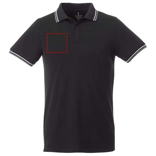 Fairfield Poloshirt mit weißem Rand für Herren