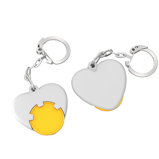 Chiphalter mit 1 €-Chip "Herz" mit Kette