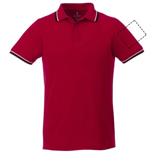 Fairfield Poloshirt mit weißem Rand für Herren