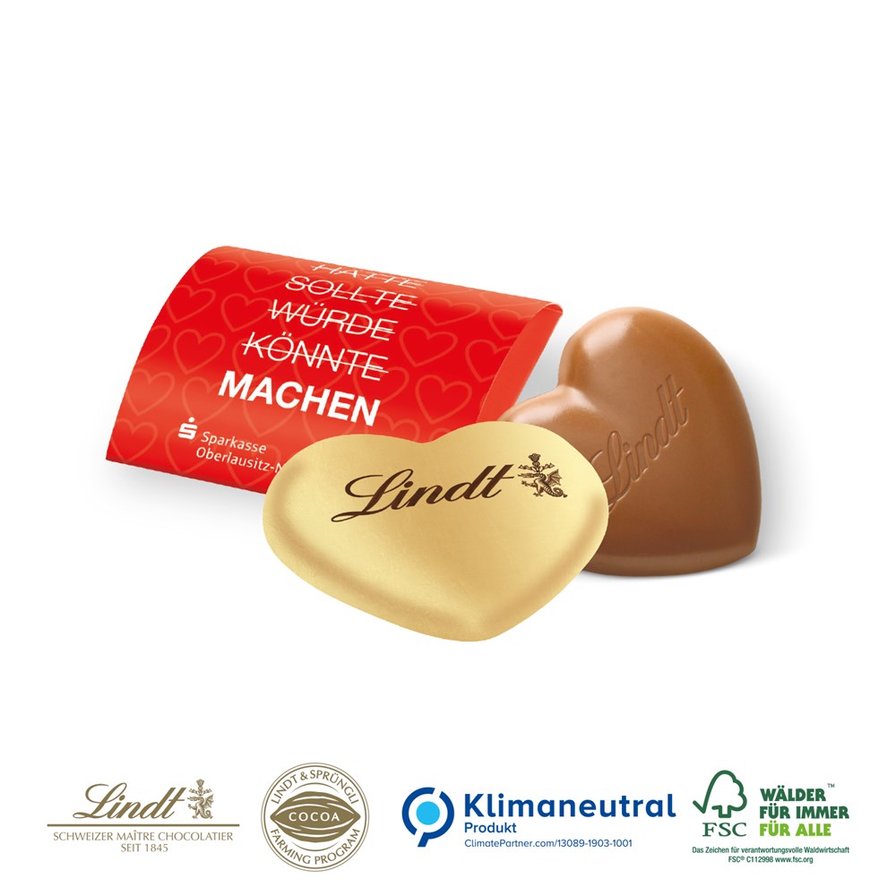 Lindt Herz, 20 g im Werbebriefchen, Klimaneutral, FSC®