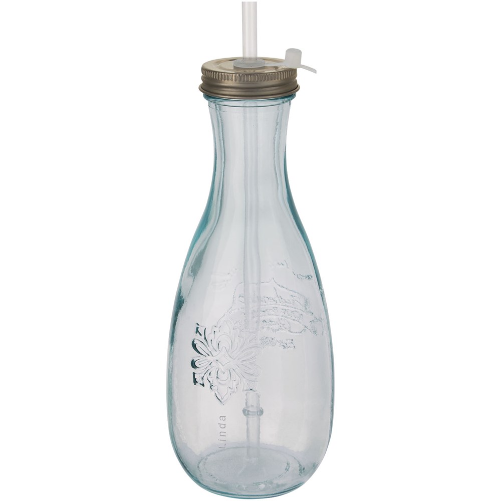 Polpa Flasche mit Trinkhalm aus recyceltem Glas 