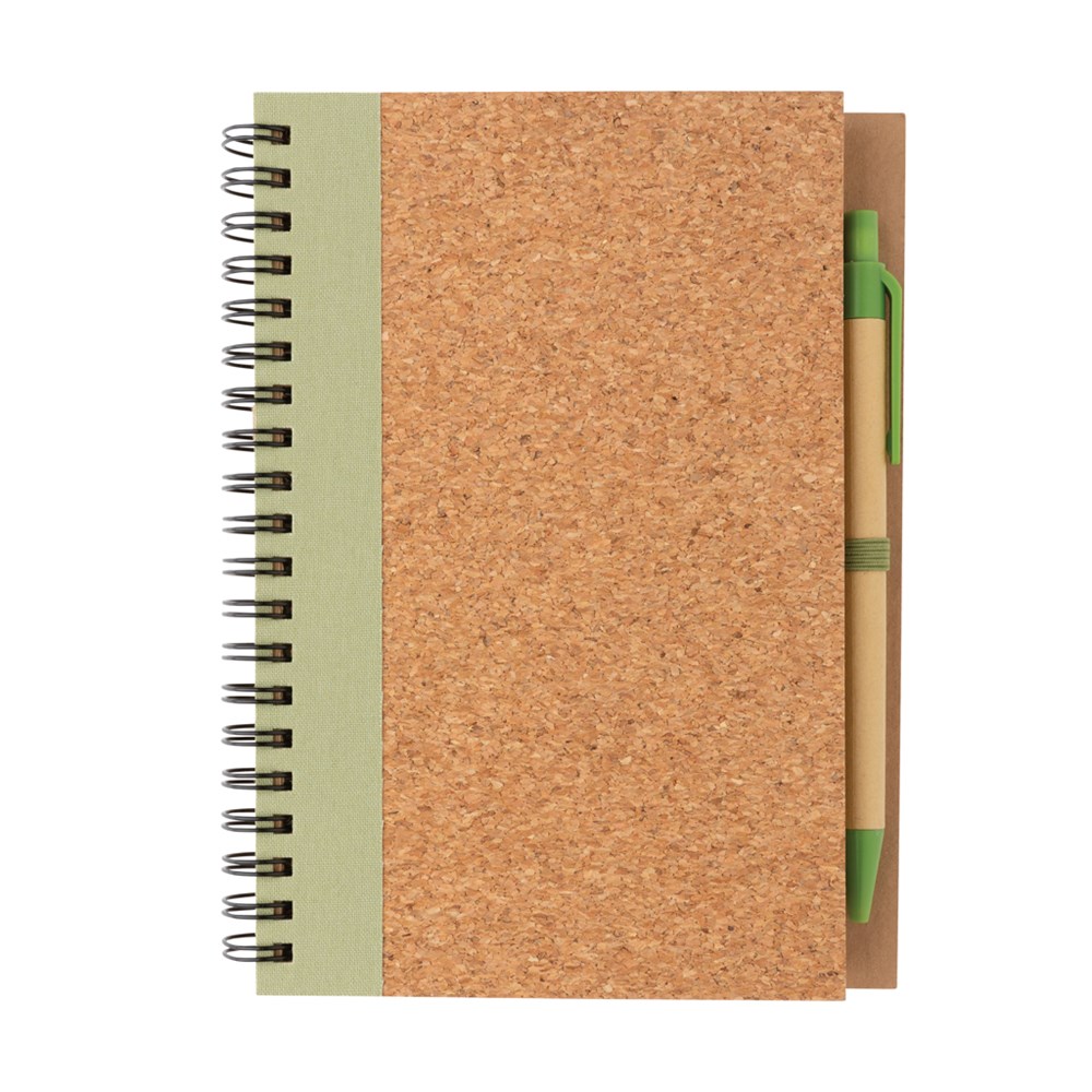 Kork Spiral-Notizbuch mit Stift