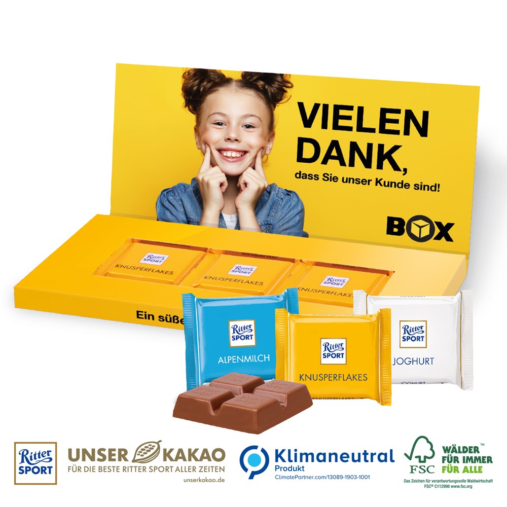 Präsentbox „Business“ mit Ritter SPORT Mini, Klimaneutral, FSC®