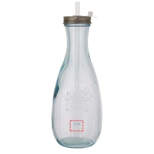 Polpa Flasche mit Trinkhalm aus recyceltem Glas 