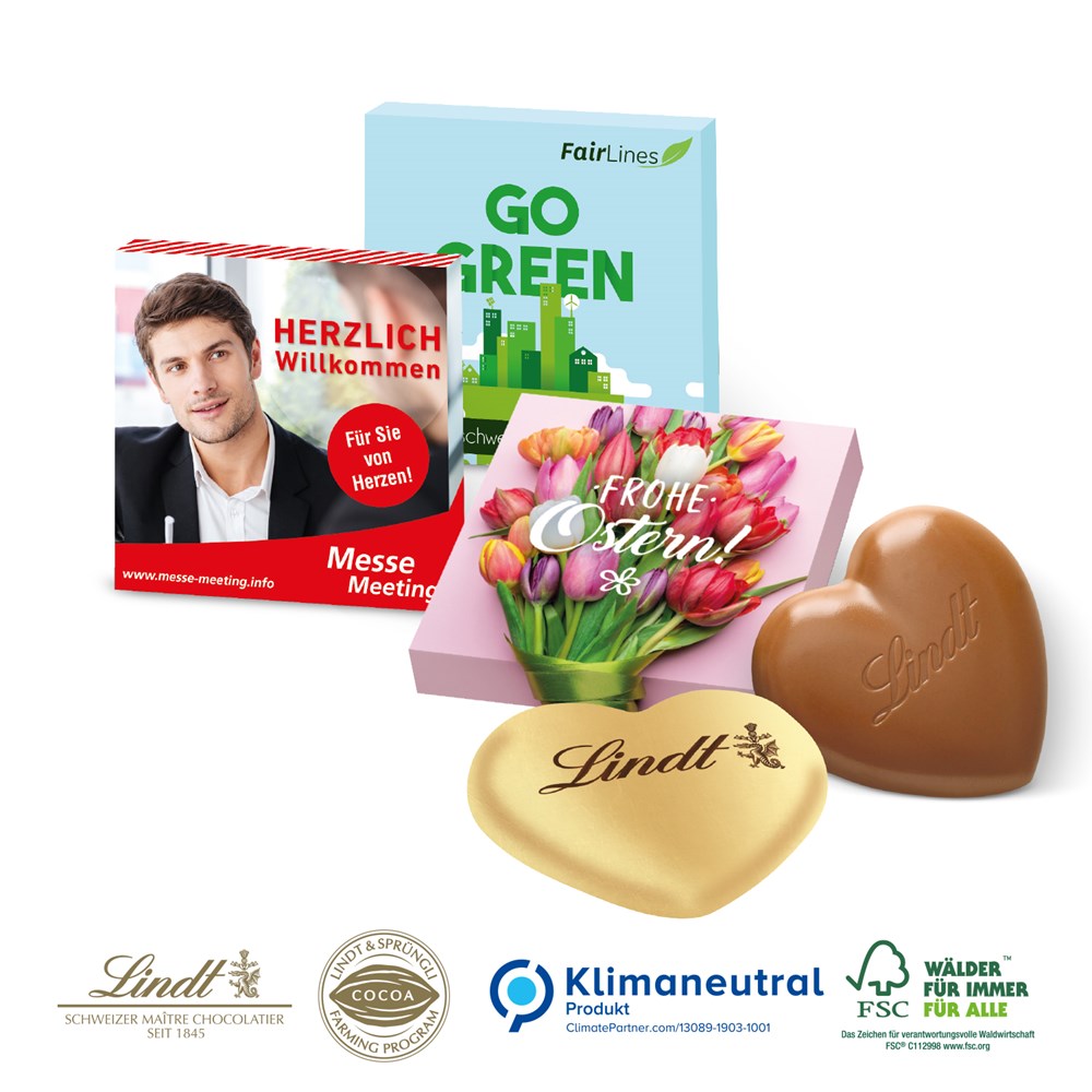 Lindt Herz in Präsentverpackung, 20 g, Klimaneutral, FSC®