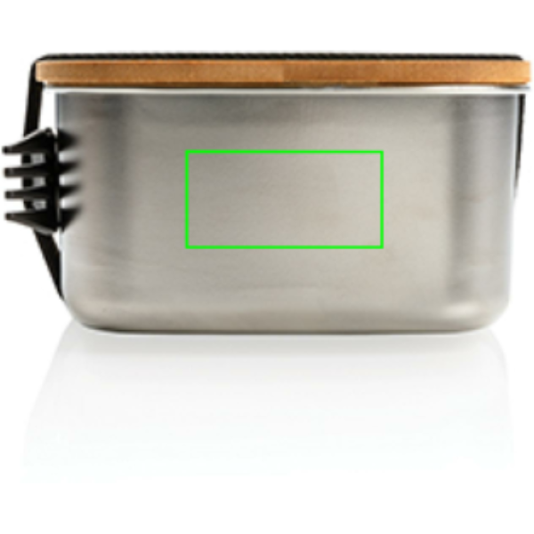 Stainless Steel Lunchbox mit Bambus-Deckel und Göffel