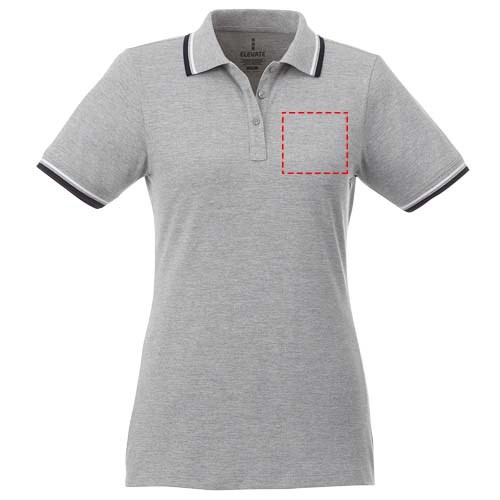 Fairfield Poloshirt mit weißem Rand für Damen