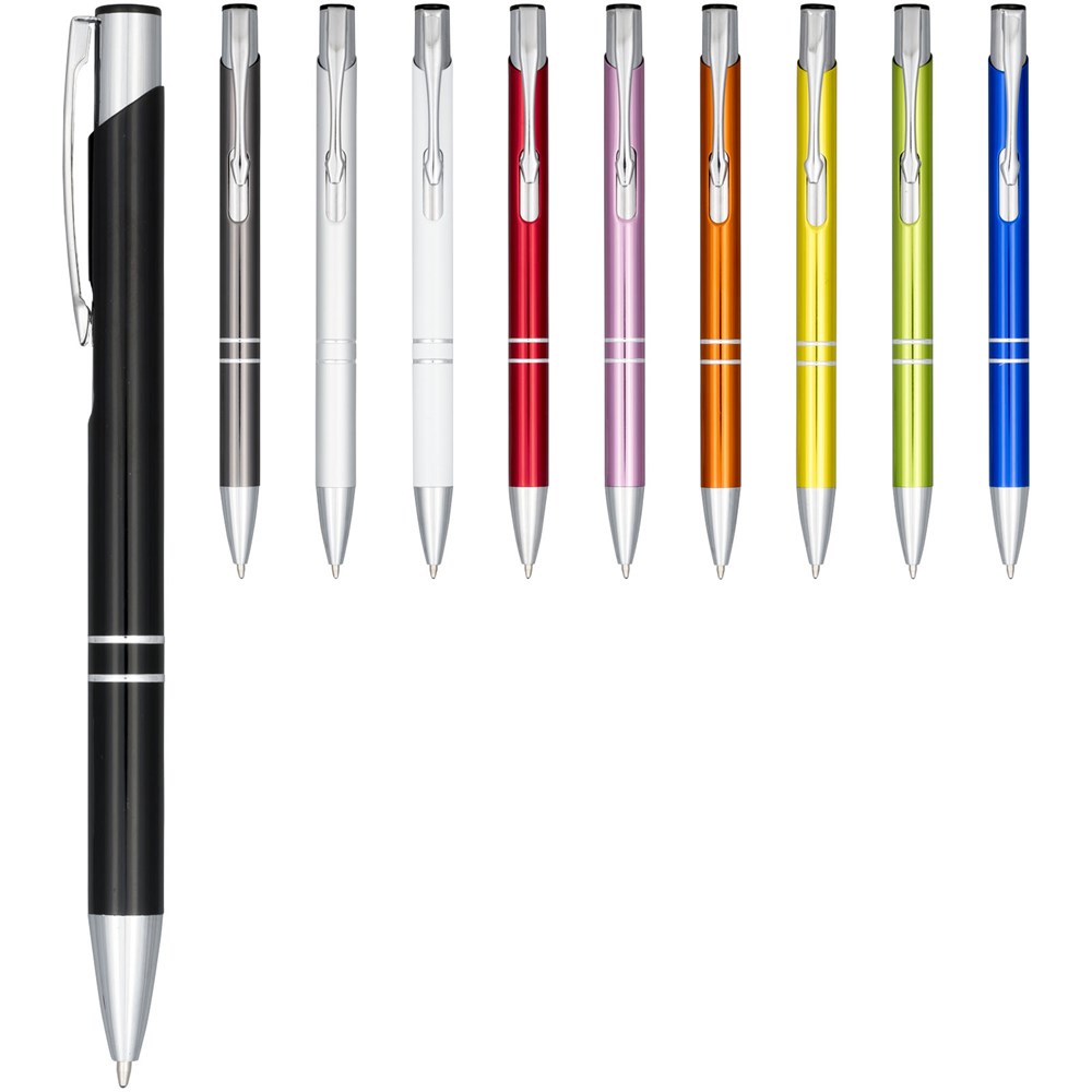 NoTrash2003 10 Stuks Geanodiseerde Aluminium Klikbalpen – Blauw, Met Stalen Clip