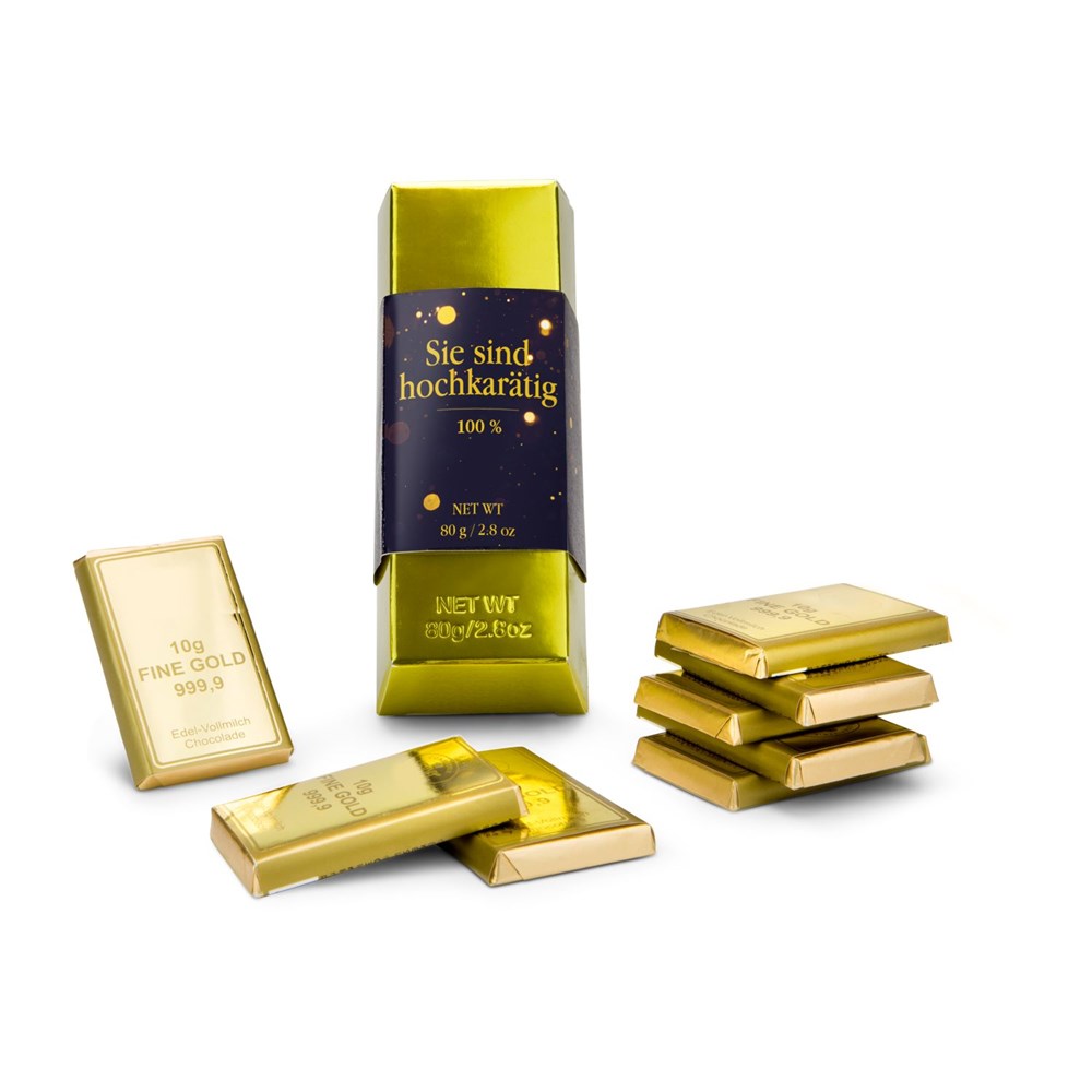 Goldbarren Sie sind hochkarätig, 80 g Schokolade