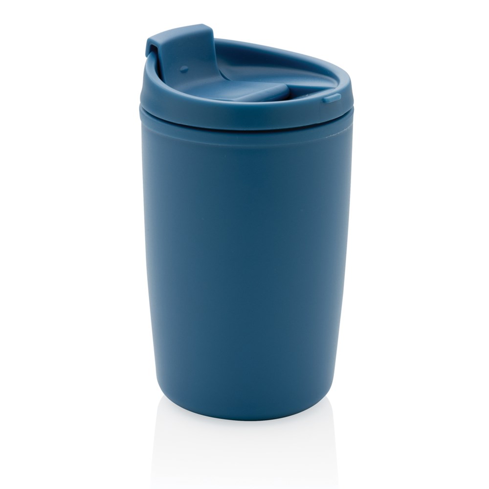 GRS recycelter PP-Becher mit Flip-Deckel