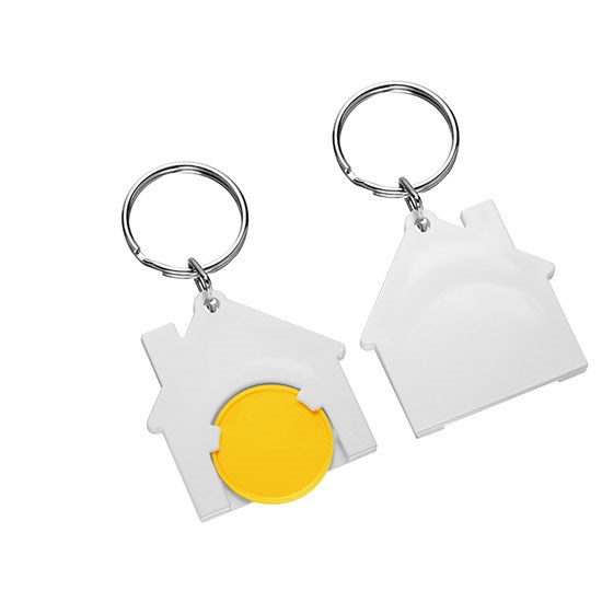 Chiphalter mit 1€-Chip Haus mit Schlüsselring