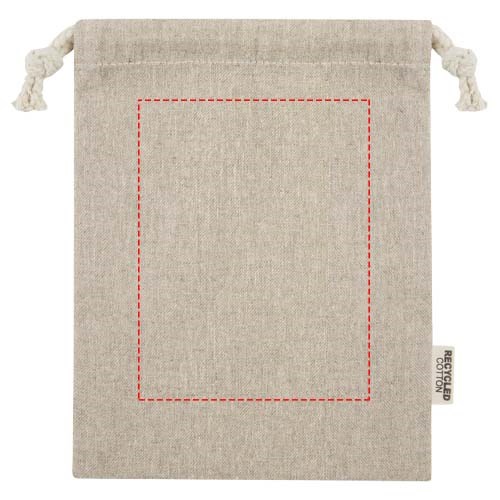 Pheebs 150 g/m² GRS Zuziehbeutel aus Recyclingbaumwolle klein 0,5 l
