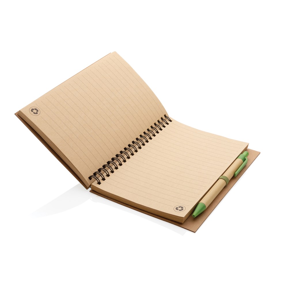 Kork Spiral-Notizbuch mit Stift