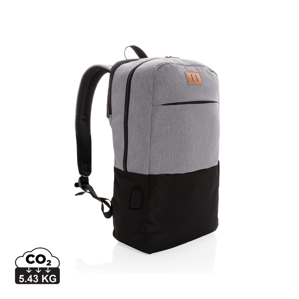 Moderner 15.6" USB & RFID Laptop-Rucksack, PVC-frei