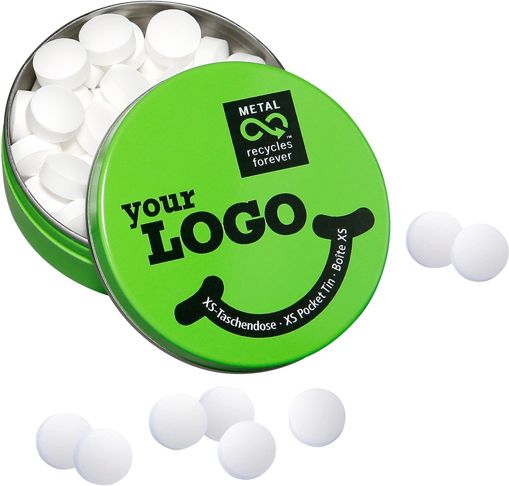 XS-Taschendose mit Pfefferminzpastillen, 18g