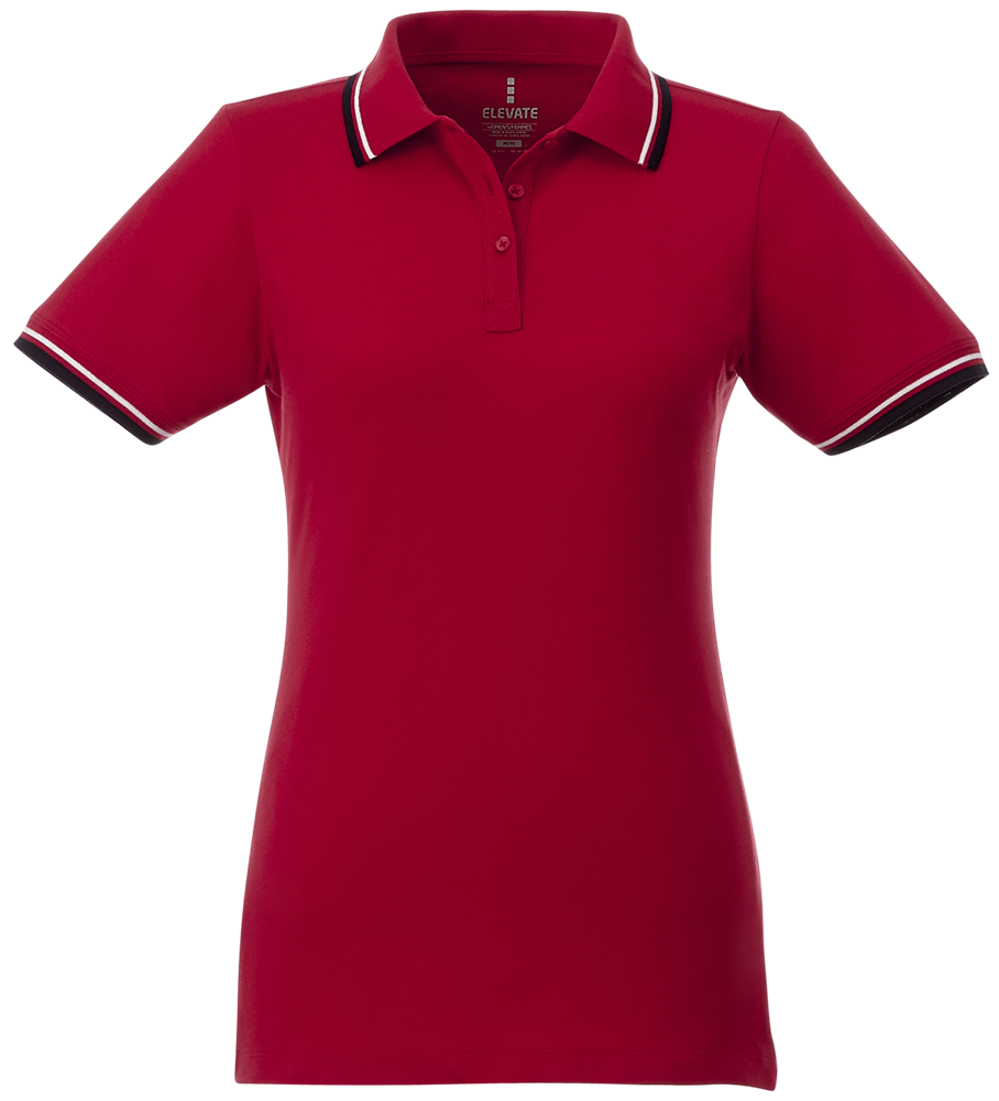 Fairfield Poloshirt mit weißem Rand für Damen