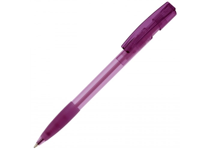 Kugelschreiber Nash Transparent mit Gummigriff