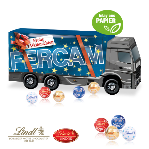 3D Adventskalender Transporter Lindt Minis Papier-Inlay