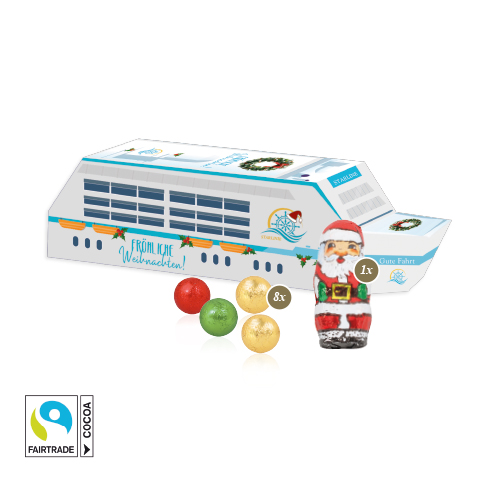 3D Präsent "Schiff" mit Fairtrade Schokolade