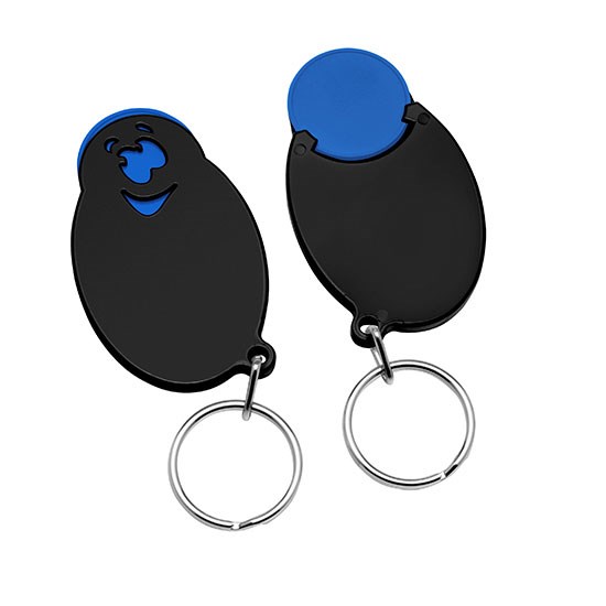 Chiphalter mit 1€-Chip "Gesicht" mit Schlüsselring