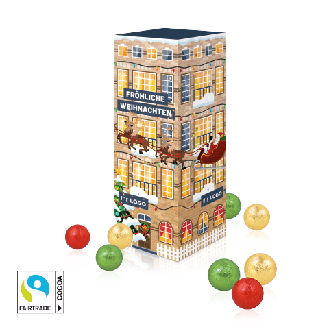 Adventskalender "Turm" mit Fairtrade® Schokolade Adventskalender "Turm" mit Fairtrade® Schokolade