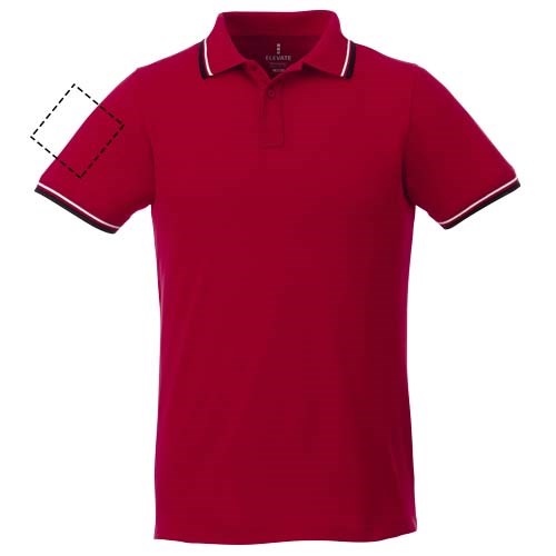 Fairfield Poloshirt mit weißem Rand für Herren