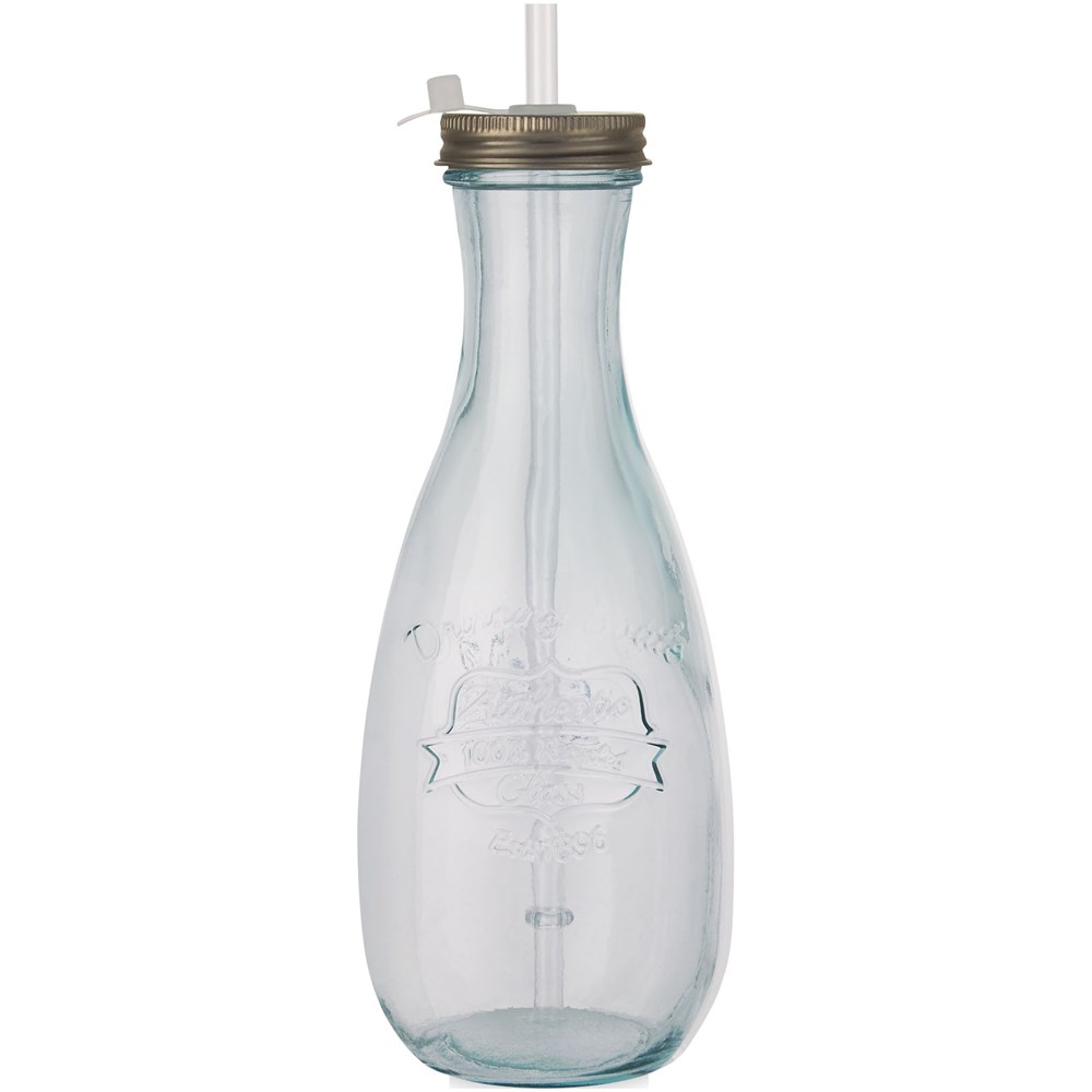 Polpa Flasche mit Trinkhalm aus recyceltem Glas 