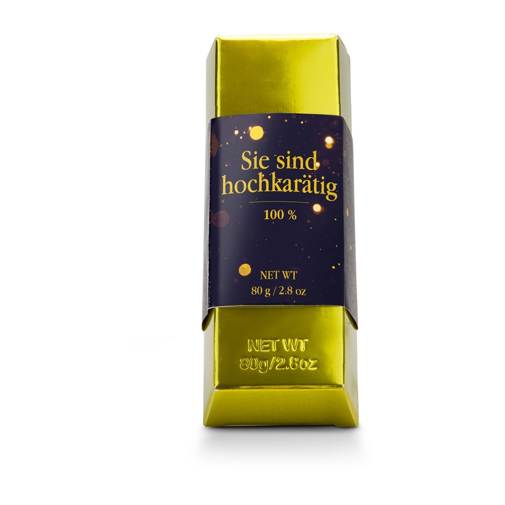 Goldbarren Sie sind hochkarätig, 80 g Schokolade
