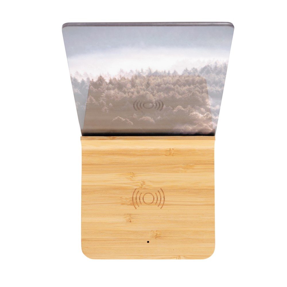 Bambus 5W Wireless Charger mit Fotorahmen